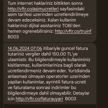 Vodafone Aşım Paketi Para İadesi