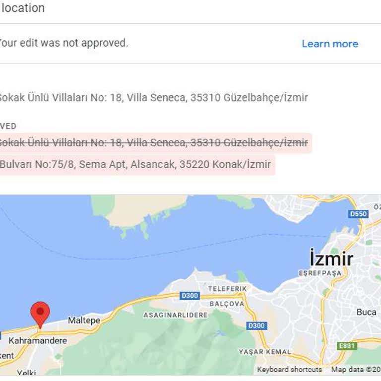 Google İşletmem Adres Değişikliği Yapmıyor.