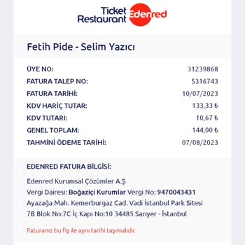 Ticket Edenred 1 Yıldır Ödeme Yapmıyor
