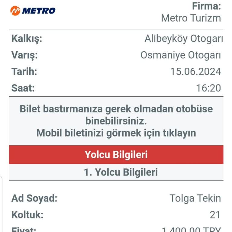 Obilet.com Bilet Sorunu