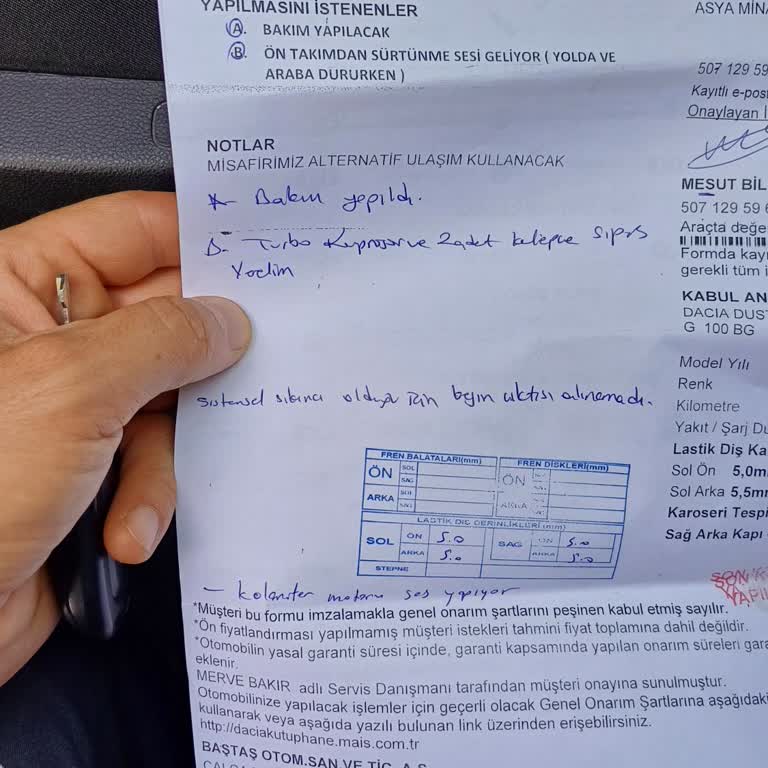 Turbo Arızası Dacia Duster