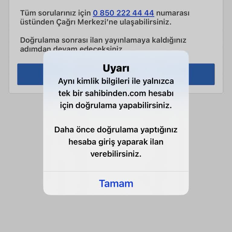 Sahibinden E Devlet Bilgilerini Kullanıyor.