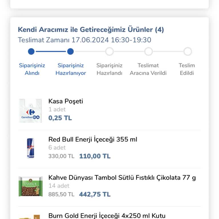 Carrefour SA Online Ürünlerim Nerede?