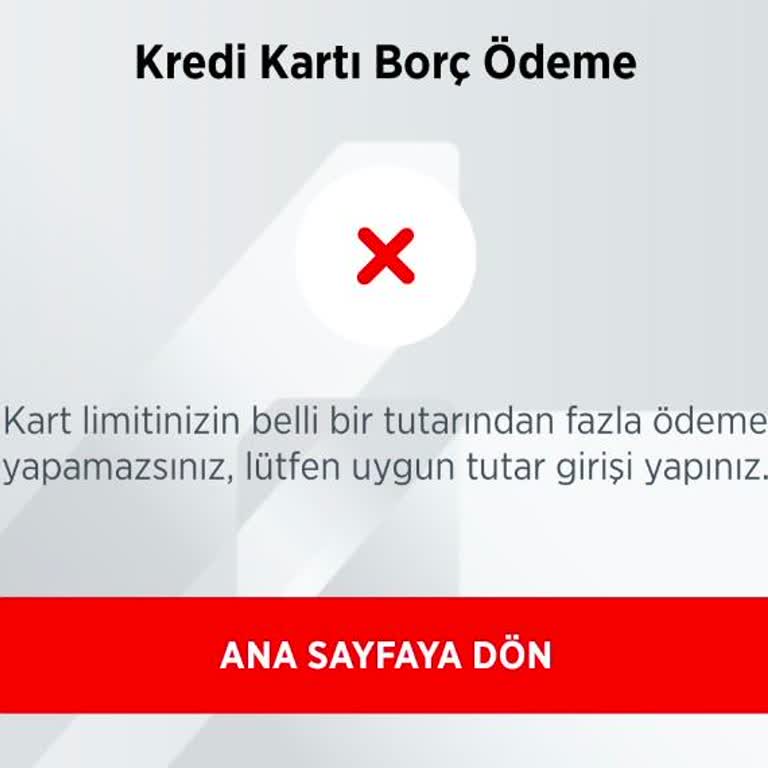 Ziraat Bankası Kart Limitinizin Belli Bir Tutarı Hatası