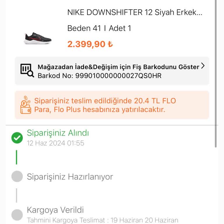 FLO Ayakkabı FLO Sipariş Hala Kargoya Verilmemiş