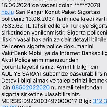 VakıfBank Sarı Panjur Konut Sigortası İptali