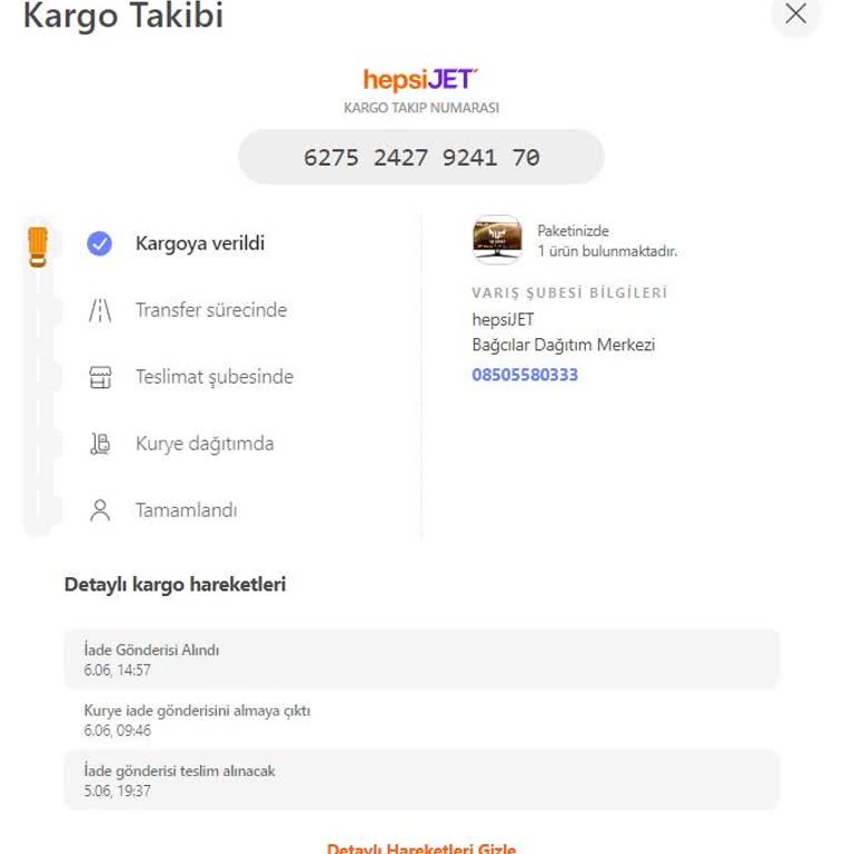 Hepsijet Kargomu Çok Geciktirdi. Kargo Hareketlerinde Kıpırdama Yok