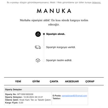 Manuka Kargoyu Göndermedi, Mağdur Oldum