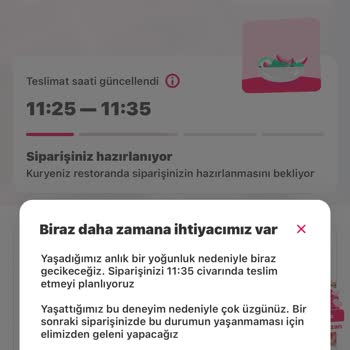 Yemeksepeti Verilen Sürenin Çok Üstüne Çıktı.
