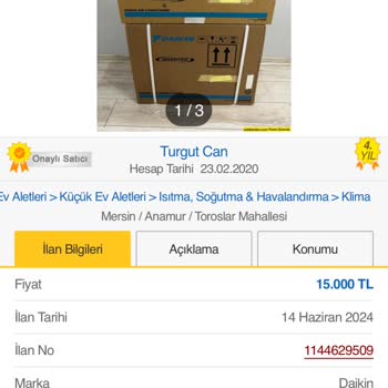 Sahibinden Orijinal Olmayan Sahibindencom Hesap Üzerinden Klima Satıyorlar