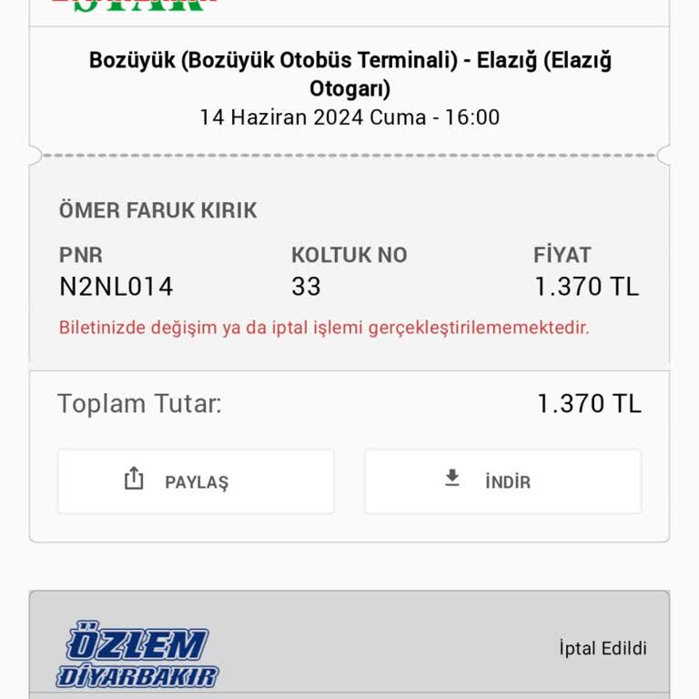 Obilet Bilet İptali 6 Saat Saçmalığı