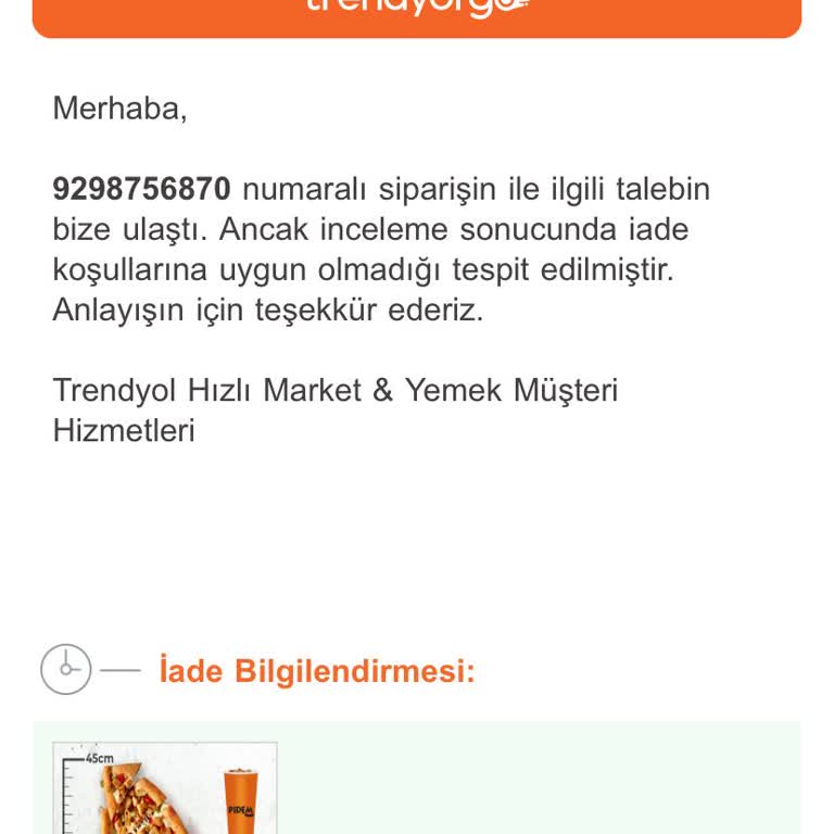 Geç Teslimat Ve İade Sorunu: Trendyol Yemek'te Hayal Kırıklığı