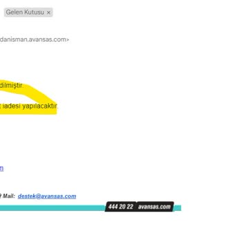 Avansaspro.com Stokta Olmayan Ürüne Sipariş Alıyor Ücret İade Süresi 13 Günü Buldu.