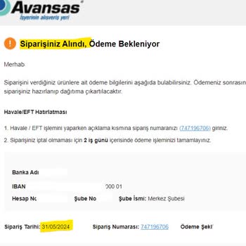 Avansaspro.com Stokta Olmayan Ürüne Sipariş Alıyor Ücret İade Süresi 13 Günü Buldu.