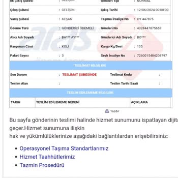 Keşan Aras Kargo'ya Gelen Trend Yoldan Sipariş Ettiğim Ürün Hakkında