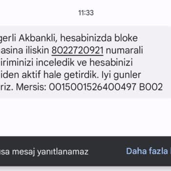 Akbank Mobil Bankacılık Hesap Blokesi Kaldırılması!