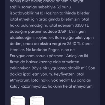 Pegasus Uçuşa 5 Gün Varken Bilet İptali Yapamıyormuş, Pegasus Pişmanlık