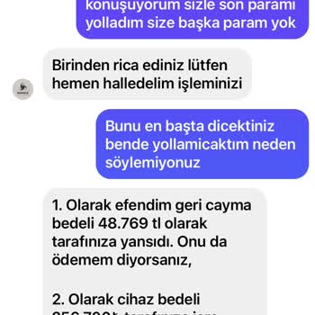 Karaca Teknomarket (Instagram) Instagram Üzerinden Gelen Şüpheli Mesaj Ve Para Talebi