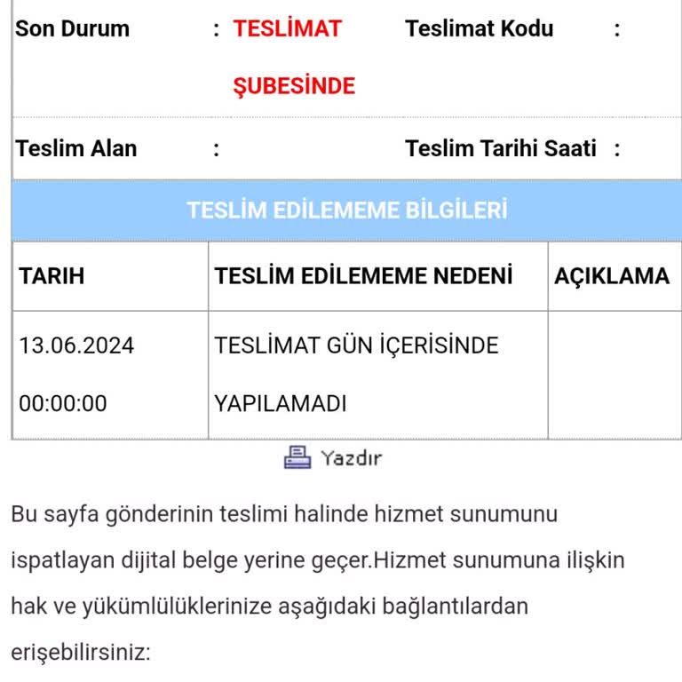 Aras Kargo Modoko Şubesi İletişimsizlik