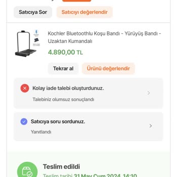 Kochler Marka Yürüyüş Bandı Hepsiburada.com Pişmanlığı
