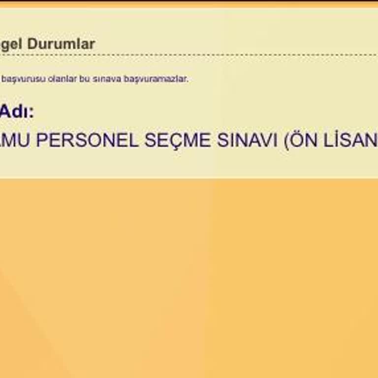ÖSYM KPSS Ön Lisans Sınavına Kayıt Yapamıyorum