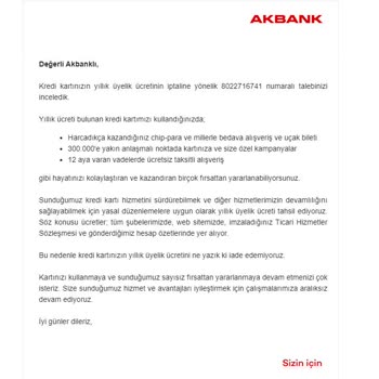 Akbank Üyelik Ücreti Adı Altında 800 TL Kesinti