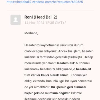 Kafa Topu 2 Ansızın Hesabımı Sildi