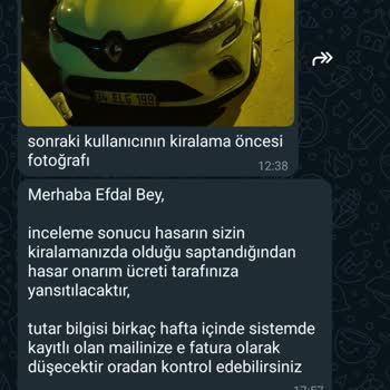 Getir Araç Sizin Yapmadığınız Hasarları Sizden Çıkarmaya Çalışıyor