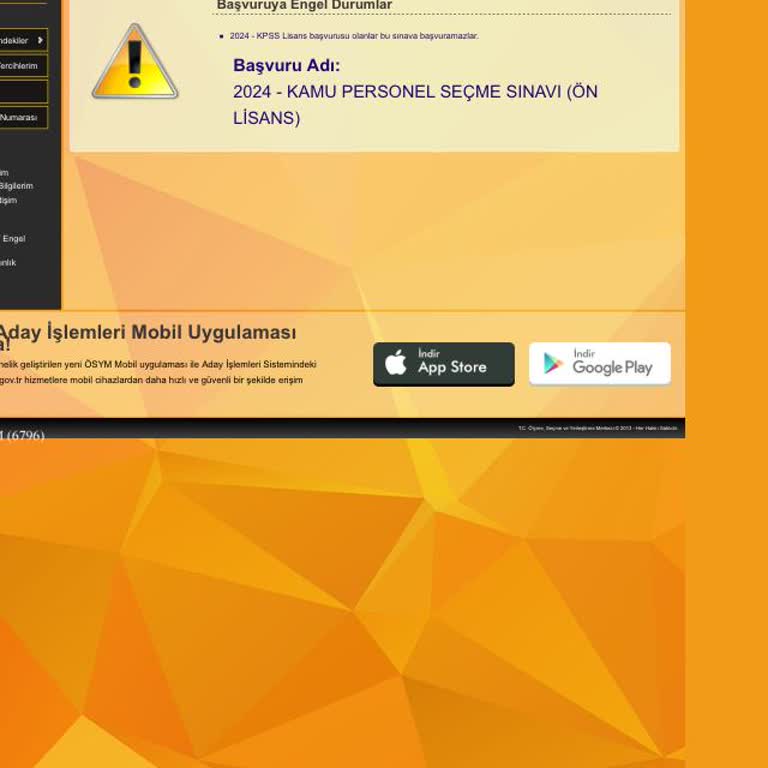 ÖSYM KPSS Ön Lisans Sınavına Başvuramama Hakkında