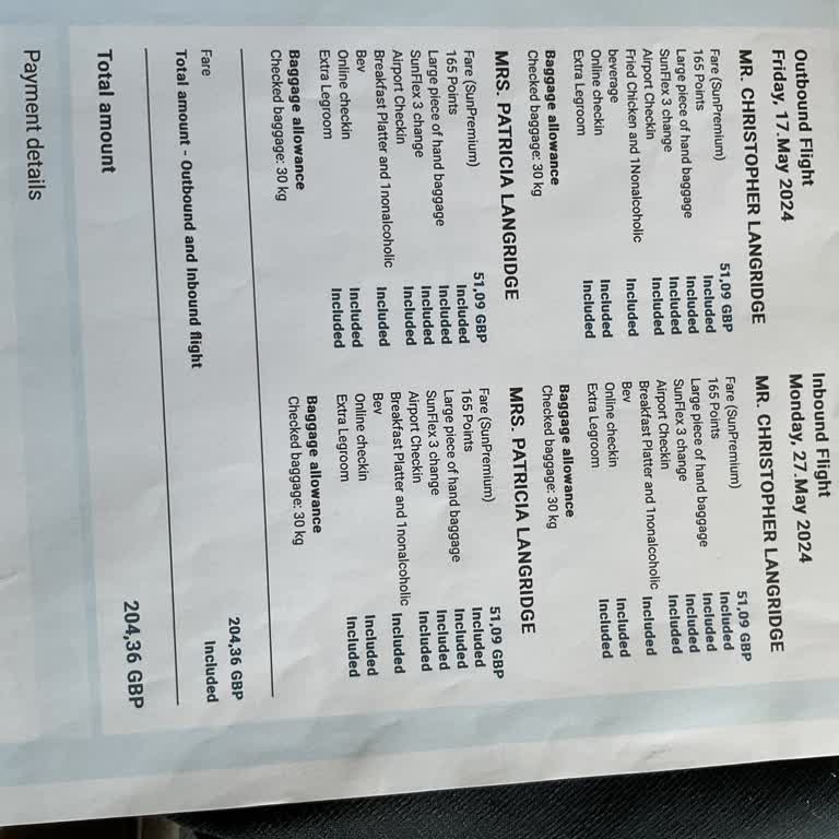 SunExpress Airlines Non Provision Of Extra Legroom Seats, Refund Required