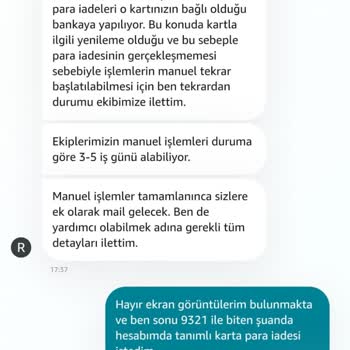 Amazon Yapılmayan Para İadesi Ve Sürekli Yanlış Bilgilendirme