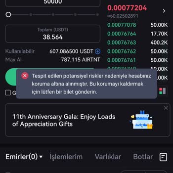 Gate.io Bilet Hesap Koruma Altında Uyarısı