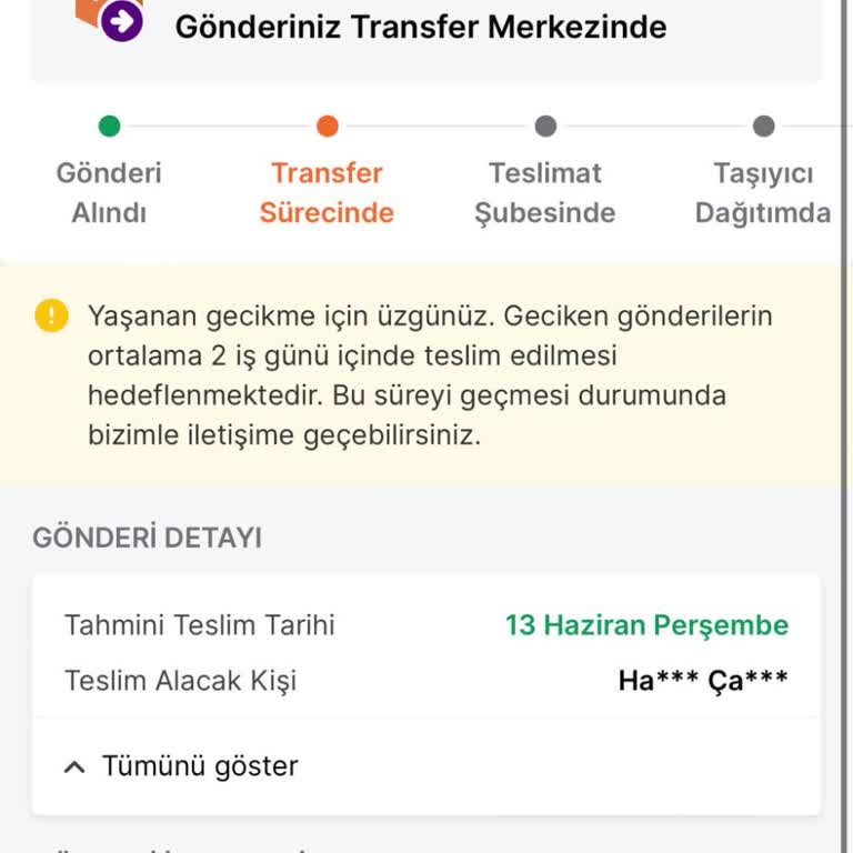 Trendyol Express Tahmin Edilen Sürede Teslim Etmedi