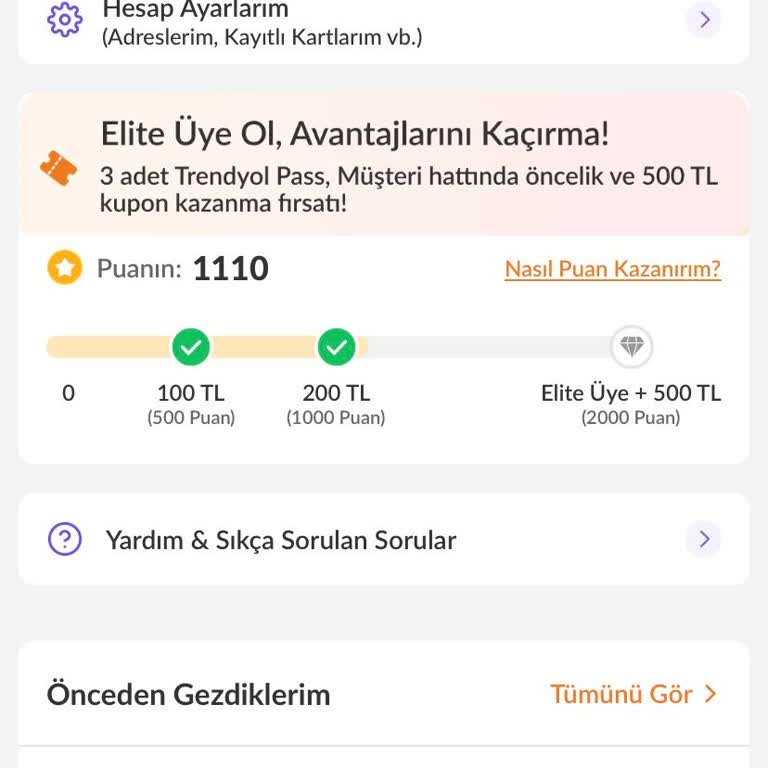 Trendyol Puanlarıyla Kazanılan Kupon Hakkım Tanımlanmadı!