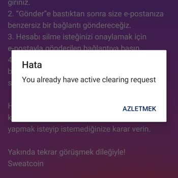 Sweatcoin Silmek İstiyorum Ama Silmeme Onay Verilmiyor
