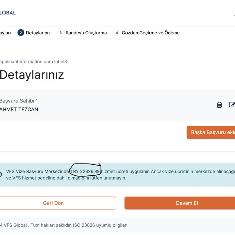 VFS Global VFS Turkiye 22 Bin Tl Randevu Ücreti Talep Ediyor