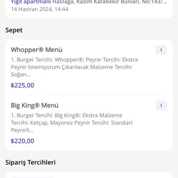 Burger King Eksik Hamburger Gönderimi