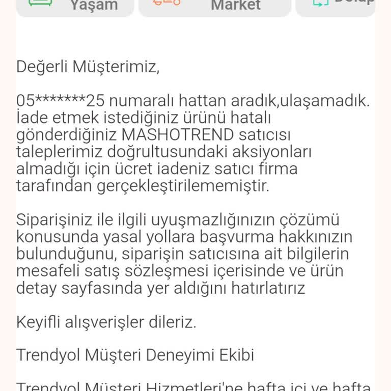 Mashotrend Fazla Ürün İade Ettim Çözüm Bulunamıyor