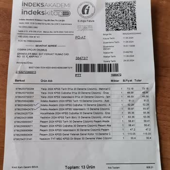 İndeks Kitap Eksik Ürün Gönderilmesi