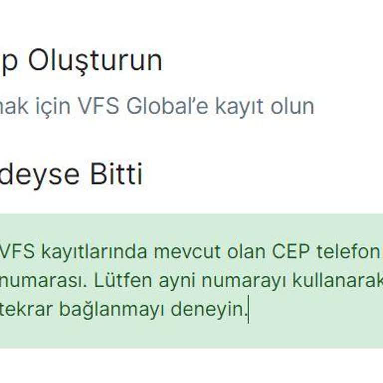 VFS Global Telefon Numarası Sorunu