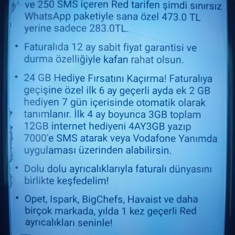 Vodafone GB Hediyemi Vermiyor