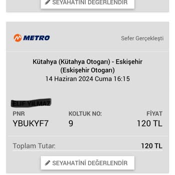 Obilet Ve Metro Turizm Bilet İademi Yapmıyor