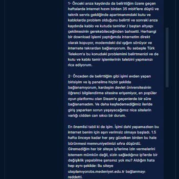 Comnet Sitelere Erişim Kısıtlaması, Verimsizlik, Kötü Hizmet Ve Üslup Sorunu