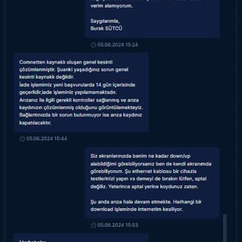 Comnet Sitelere Erişim Kısıtlaması, Verimsizlik, Kötü Hizmet Ve Üslup Sorunu