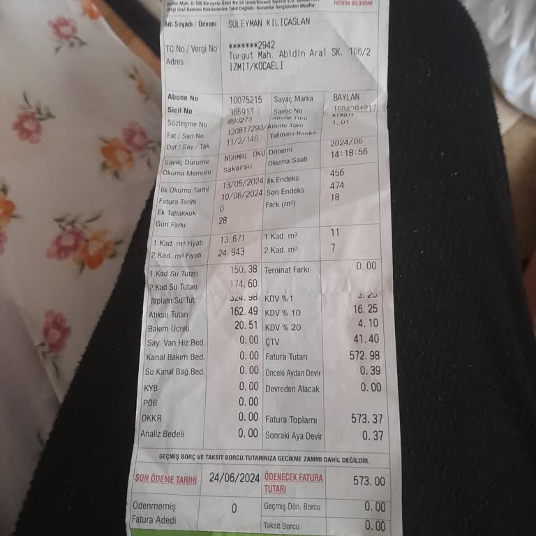 Kocaeli Büyükşehir Belediyesi Yüksek Su Faturası Ve Sayaç Kontrol Talebi