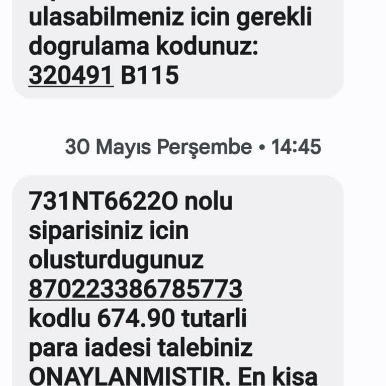 Elif Özbey Butik Tarafından Satin Aldığım Ürünün Para İadesi Yapılmadı