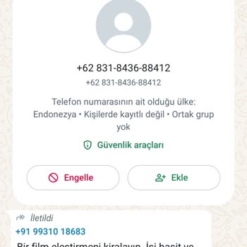 WhatsApp'tan Gelen İşletme Hesabı Adı Altında Yanıltıcı Mesajlar