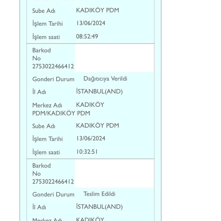 Kadıköy PTT Kargo Yüzünden Kaybolan Kargolarım