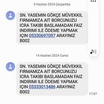 Metka Hukuk (SMS) Yanlış Borç Bildirimi Ve İcra Takibi Tehdidi