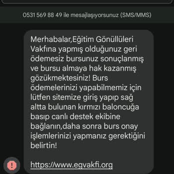 Eğitim Gönüllüleri Vakfı (Burs Başvuru) Sahte Web Sitesi